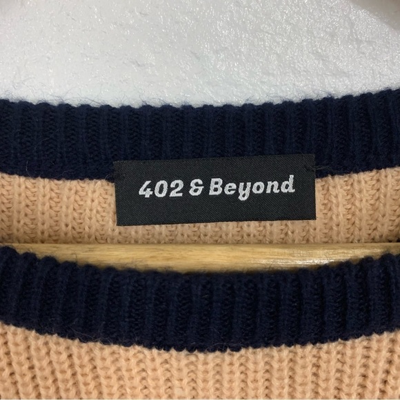 402 And Beyond Wool Acrylic Striped Knit Sweater Size M - Picture 4 of 6